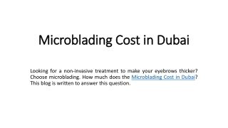 Microblading Cost in Dubai