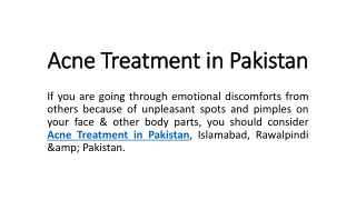 Best Acne Treatment in Pakistan