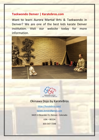 Taekwondo Denver | Karatebros.com
