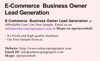 E-Commerce  Business Owner Lead Generation