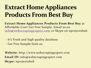 Extract Home Appliances Products From Best Buy