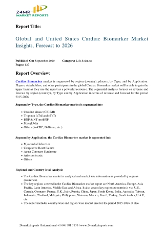 Cardiac Biomarker Market Insights, Forecast to 2026