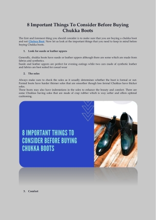 8 Important Things To Consider Before Buying Chukka Boots