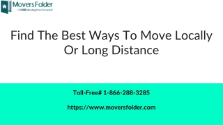 Find the Best Ways to Move Locally Or Long Distance