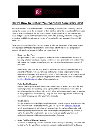 Here’s how to Protect Your Sensitive Skin every day!