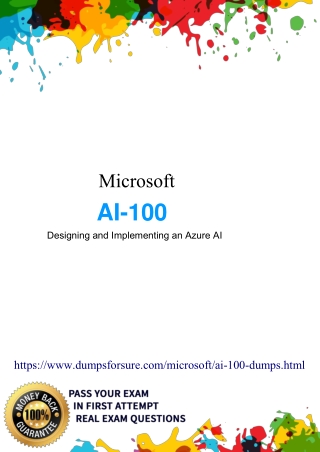 AI-100 Exam Questions PDF - Microsoft AI-100 Top dumps