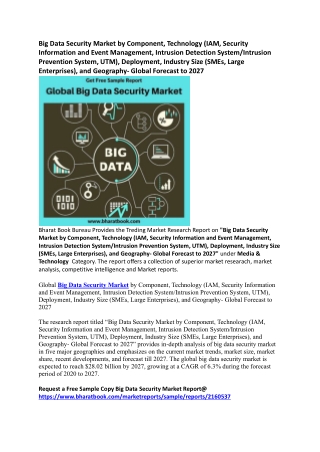 Global Big Data Security Market Report Forecast to 2027