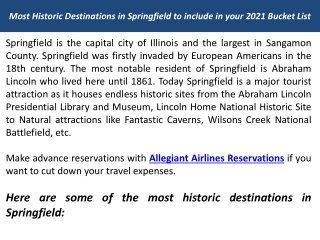 Most Historic Destinations in Springfield to include in your 2021 Bucket List