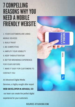 7 COMPELLING REASONS WHY YOU NEED A MOBILE FRIENDLY WEBSITE