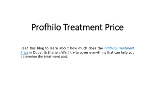 Profhilo Treatment Price