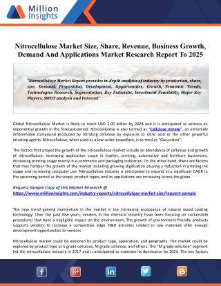 Nitrocellulose Market 2020 Key Players, Industry Overview, Supply Chain And Analysis To 2025