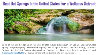 Best Hot Springs in the United States For a Wellness Retreat