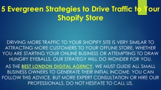 Evergreen Strategies to Drive Traffic to Your Shopify Store