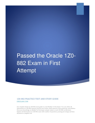 [PDF] Passed the Oracle 1Z0-882 Exam in First Attempt