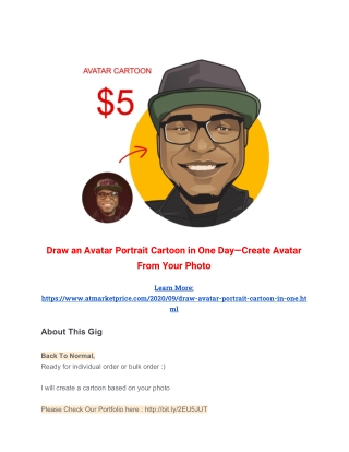 Draw an Avatar Portrait Cartoon in One Day—Create Avatar From Your Photo