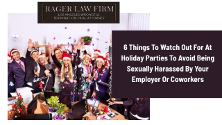 6 Things To Watch Out For At Holiday Parties To Avoid Being Sexually Harassed By Your Employer Or Coworkers