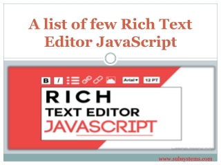 A list of few Rich Text Editor JavaScript