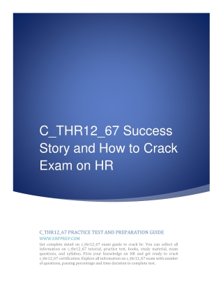 C_THR12_67 Success Story and How to Crack Exam on HR