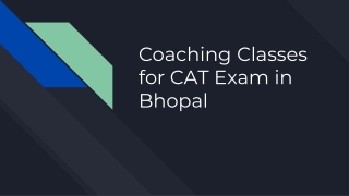 Coaching Classes for CAT Exam in Bhopal