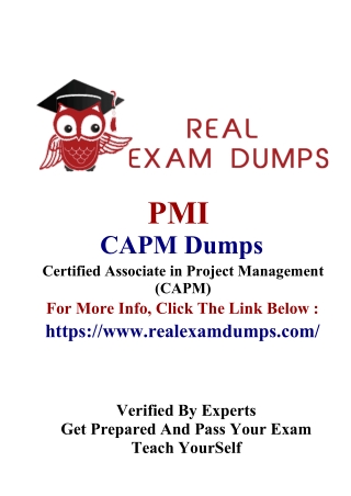 PMI CAPM Demo Questions - RealExamDumps