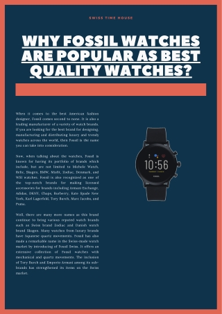 Why Fossil Watches Are Popular As Best Quality Watches?