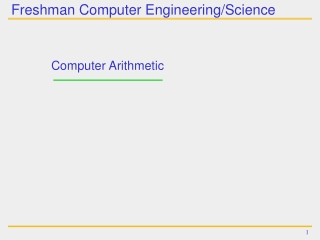 Freshman Computer Engineering/Science