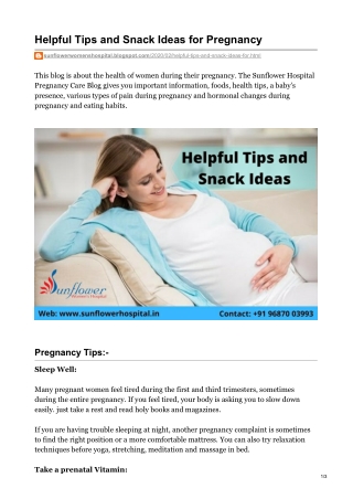 Helpful Tips and Snack Ideas for Pregnancy