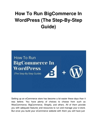 How To Run BigCommerce In WordPress (The Step-By-Step Guide)