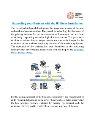 Expanding your Business with the IP Phone Installation