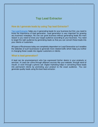 Top Lead Extractor
