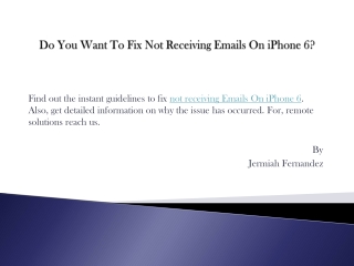 Do You Want To Fix Not Receiving Emails On iPhone 6?