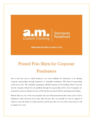 Printed Polo Shirts for Corporate Fundraisers