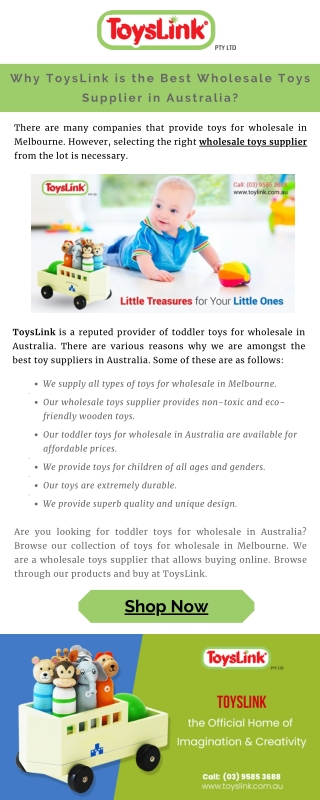 Why Toyslink is the Best Wholesale Toys Supplier in Australia?