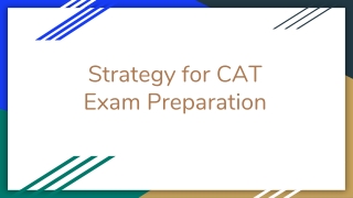 Strategy for CAT Exam Preparation