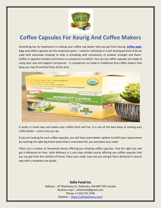 Coffee Capsules For Keurig And Coffee Makers