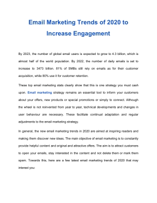 Email Marketing Trends of 2020 to Increase Engagement