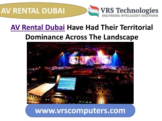 AV Rental Dubai To The Wide Range Of Events