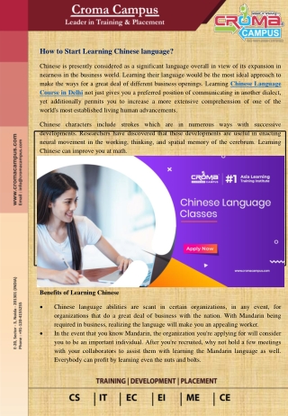 Chinese Language Course in Delhi