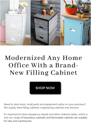 Modernized Any Home Office With a Brand-New Filling Cabinet