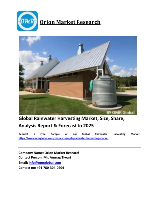 Global Rainwater Harvesting Market Size, Industry Trends, Share and Forecast 2019-2025