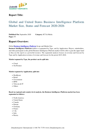 Business Intelligence Platform Market Size, Status and Forecast 2020-2026