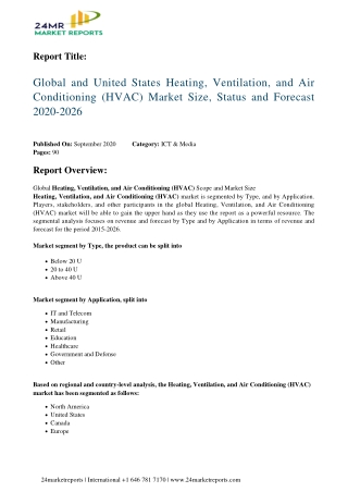 Heating, Ventilation, And Air Conditioning (HVAC) Market Size, Status and Forecast 2020-2026