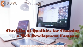 Checklist of Qualities for Choosing a Web Development Company