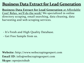 Business Data Extract for Lead Generation