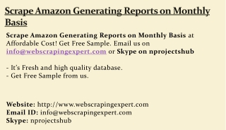 Scrape Amazon Generating Reports on Monthly Basis