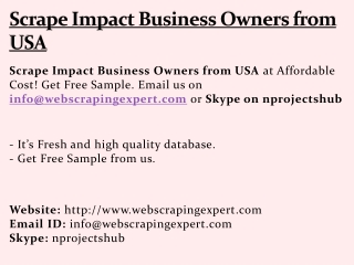 Scrape Impact Business Owners from USA