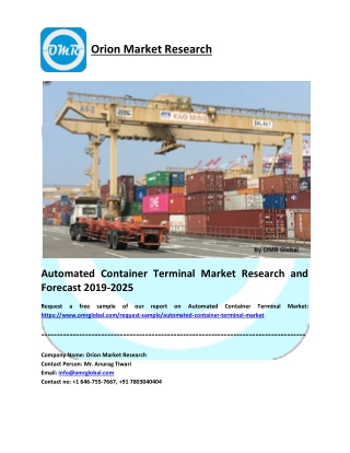 Automated Container Terminal Market Share, Trends, Size, Research and Forecast 2019-2025