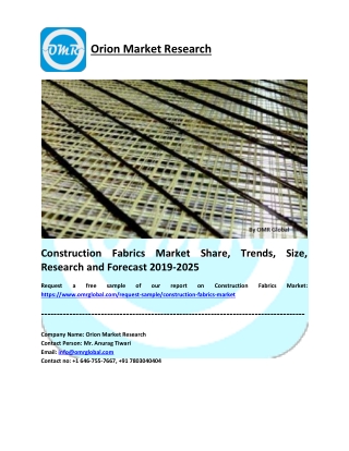 Construction Fabrics Market Size, Share, Trends, Analysis and Forecast 2019-2025