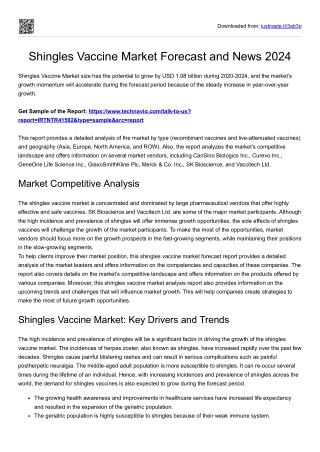 Shingles Vaccine Market by Type and Geography 2024