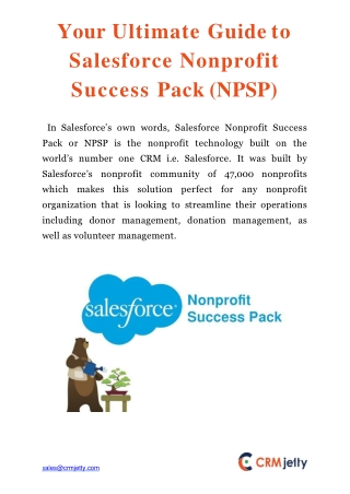 Your Ultimate Guide to Salesforce Nonprofit Success Pack (NPSP)